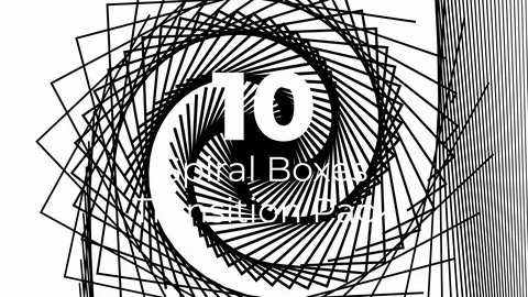 10 Spiral Boxes Alpha Transition Wipes Masks Pack 스톡 동영상 120427684