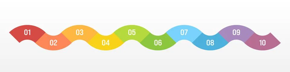 10 step process modern infographic diagram Stock Illustration