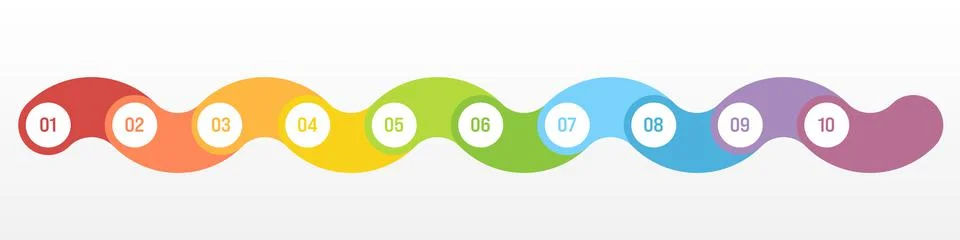 10 step process modern infographic diagram Stock Illustration