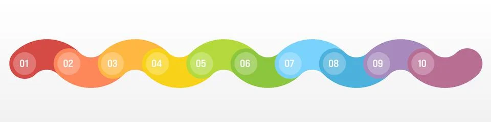 10 step process modern infographic diagram Stock Illustration