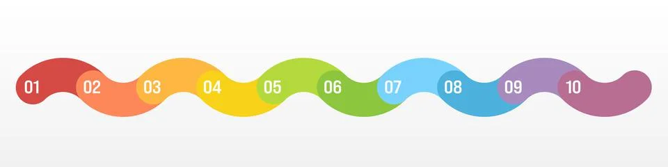 10 step process modern infographic diagram Stock Illustration