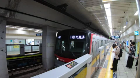 10 Subway Train In Underground Station Of Tokyo Japan Video stock 344438982