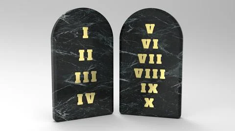 The 10 Ten Commandments of GOD Written on Tablets of Stone given to Moses Illustrazione stock