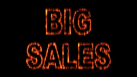 10 Text Animation Written with Fire Big Sales Vidéo 129332600