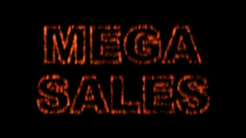 10 Text Animation Written with Fire Mega Sales Stock Footage 129905147