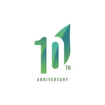 10 th Anniversary Logo Vector Template Design Illustration Stock Illustration