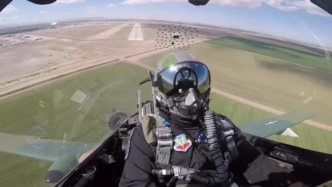A-10 Thunderbolt II demonstration team pilot performs aerobatic manoeuvre  Stock Footage 152217574