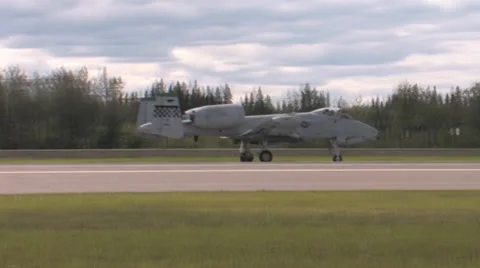 A-10 Thunderbolt II taking off Red Flag Alaska Stock Footage 32594901