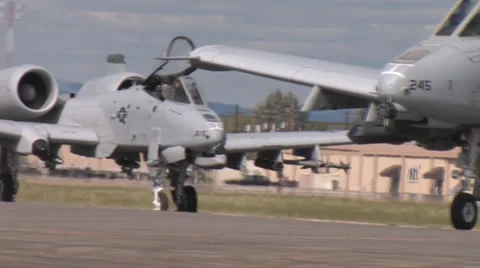 A-10 Thunderbolt II taxing at Red Flag Alaska Stock Footage 32580366