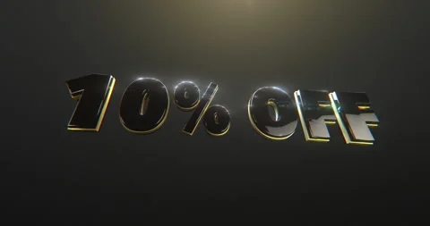 10% Off Title in a 3D animation Stock Footage 251607941