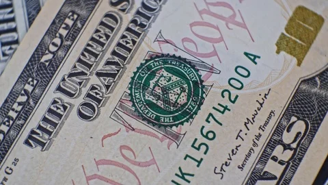 10 USD currency details close up 動画素材 125616227