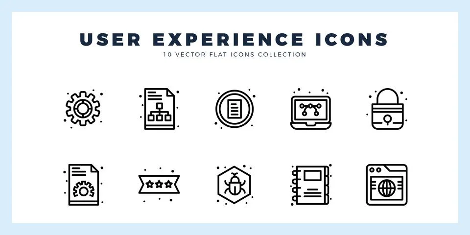 10 User Experience Lineal icon pack. vector illustration. Stock Illustration