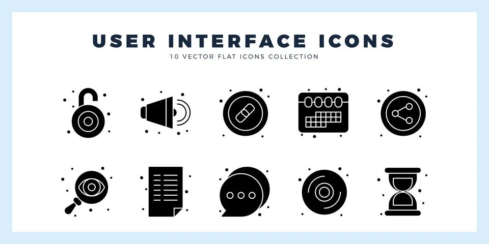 10 User Interface Glyph icon pack. vector illustration. Stock Illustration