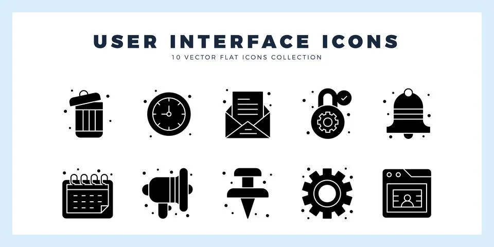 10 User Interface Glyph icon pack. vector illustration. Stock Illustration