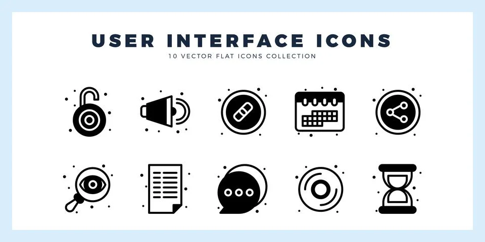 10 User Interface Lineal Fill icon pack. vector illustration. Stock Illustration
