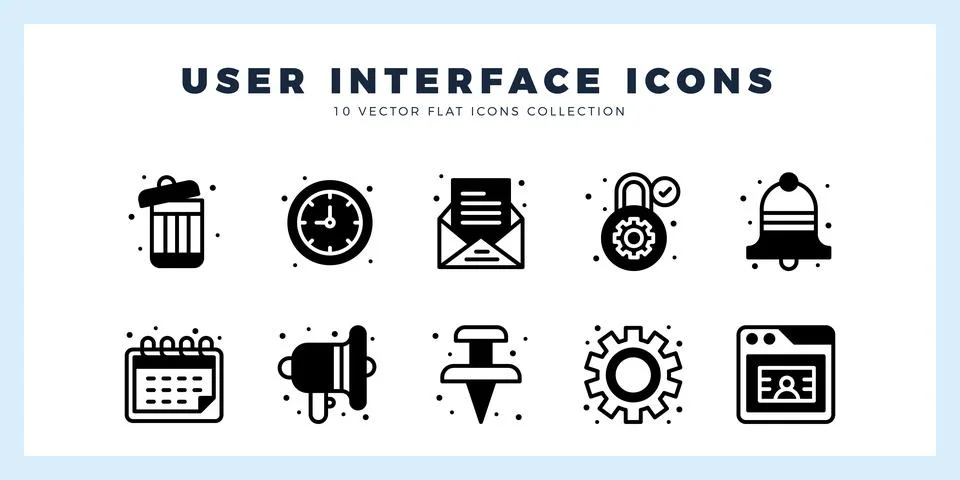 10 User Interface Lineal Fill icon pack. vector illustration. Stock Illustration