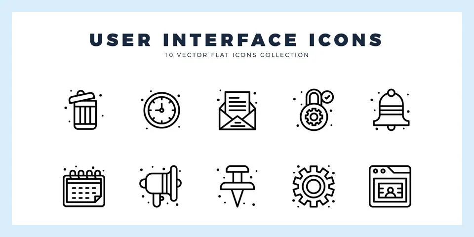 10 User Interface Lineal icon pack. vector illustration. Stock Illustration