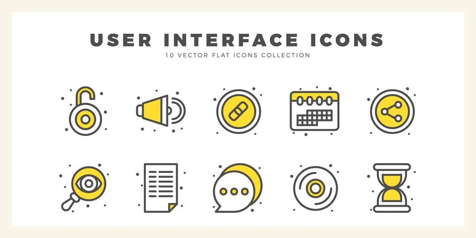 10 User Interface Two Color icon pack. vector illustration. Stock Illustration