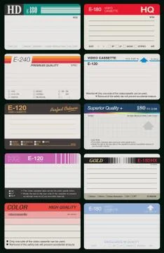 10 VHS Labels Stock Illustration