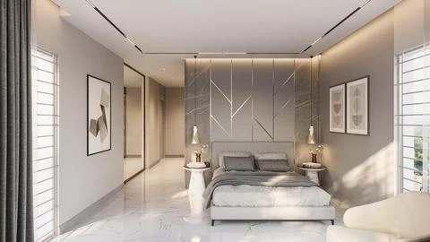 10 Ways to Create a Modern Bedroom That's Warm and Inviting Stock-Illustration