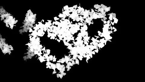 10 Wedding Day, Valentine Day, Hearts Transitions Masks. 90 frames each Stock Footage