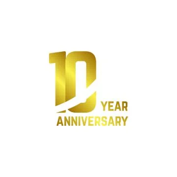 10 Year Anniversary Logo Vector Template Design Illustration Stock Illustration