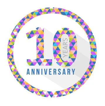 10 year anniversary triangle shape grey イラスト素材