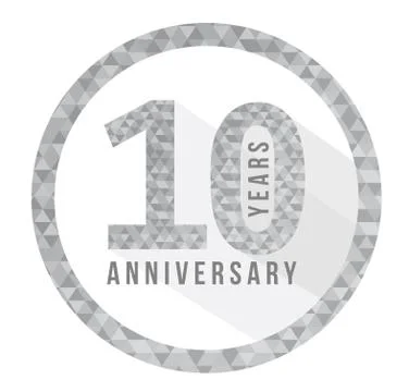 10 year anniversary triangle shape sign pattern Stock Illustration