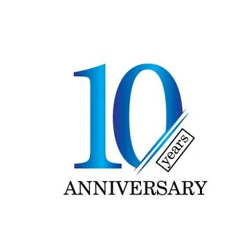 10 Year Anniversary Vector Template Design Illustration - Vector Stock Illustration