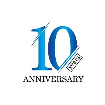 10 Year Anniversary Vector Template Design Illustration - Vector Stock Illustration