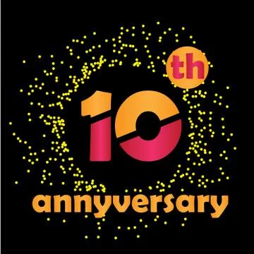 10 Year Anniversary Vector Template Design Illustration - Vector Stock Illustration