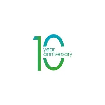 10 Year Anniversary Vector Template Design Illustration Stock Illustration