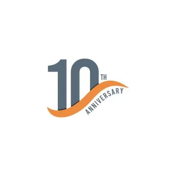 10 Year Anniversary Vector Template Design Illustration Illustrazione stock