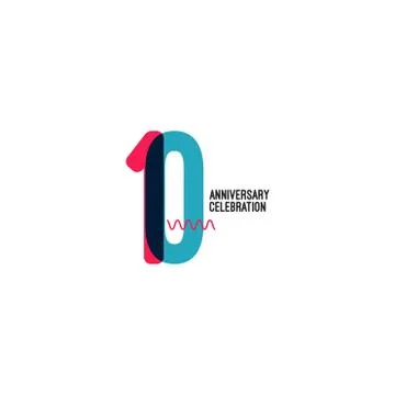 10 Year Anniversary Vector Template Design Illustration Stock Illustration