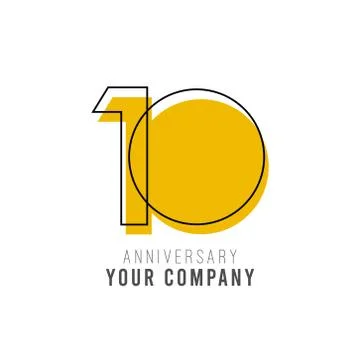 10 Year Anniversary Vector Template Design Illustration Stock Illustration