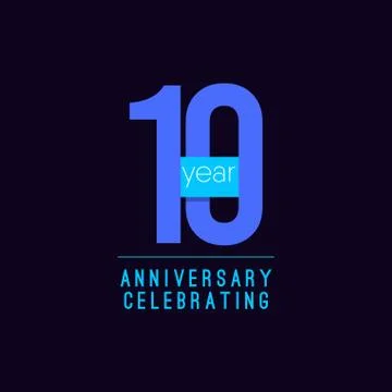 10 Years Anniversary Celebrating Vector Template Design Illustration Stock Illustration