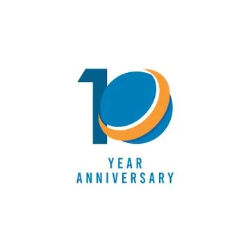 10 Years Anniversary Global Vector Template Design Illustration Stock Illustration
