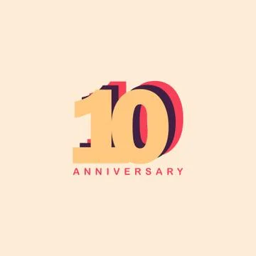 10 Years Anniversary Vector Template Design Illustration Stock Illustration