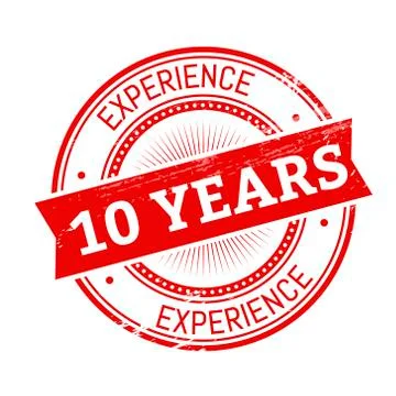 10 years experience round stamp Stock-Illustration