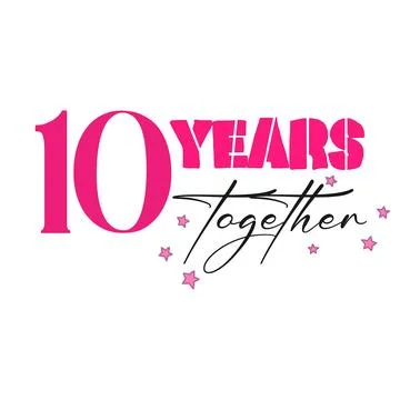 10 years together. Stock Illustration
