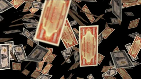100 000 Dollar Notes Falling Stock Footage 86917561