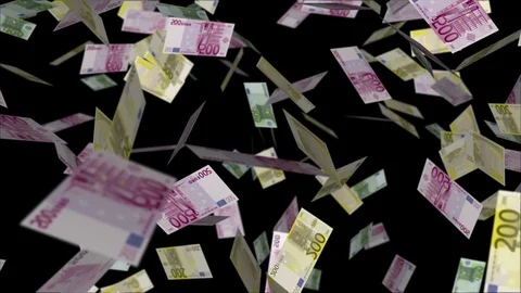100 - 500 Euro Notes Falling Video stock 86646930