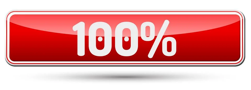 100% - Abstract beautiful button with text. Stock Illustration
