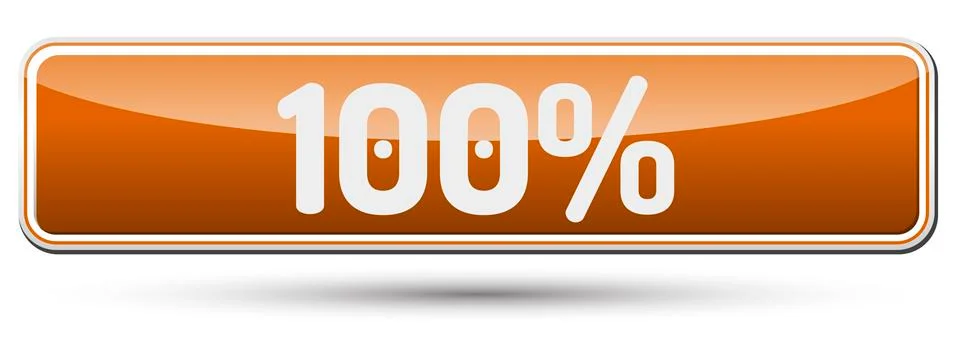 100% - Abstract beautiful button with text. Stock Illustration