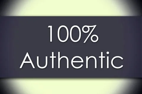 100% Authentic - business concept with text Stock Illustration