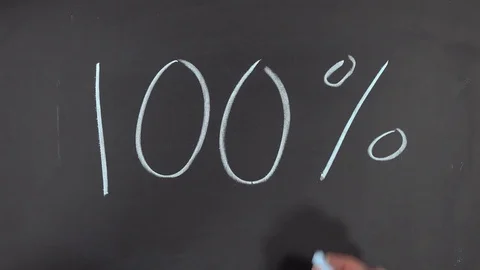 100% being wrote on a chalkboard. Stock Footage 84037248