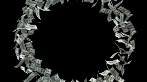 $100 Bills Circulating in Loop – Cash Flow and Profit Concept Stock Footage 319200586