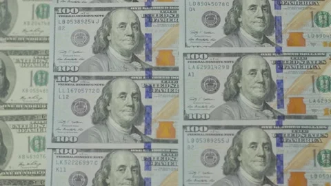 100 Bills Of Dollars Stock Footage 131417687