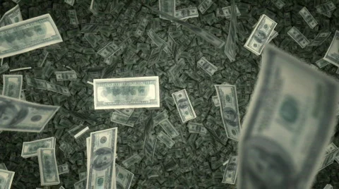$100 Bills Raning Down - US Stock Footage