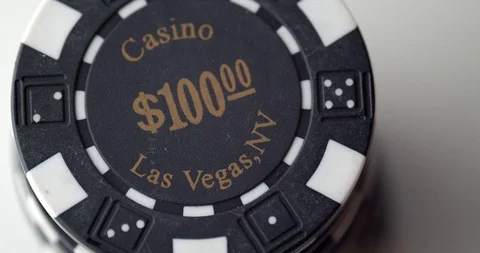 $100 chip is removed from the top of stack Stock Footage 112332021